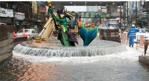 สื่อนอก ชาวเน็ต ล้อขำๆ Amazing Thailand ท่อแตกกลางกรุง