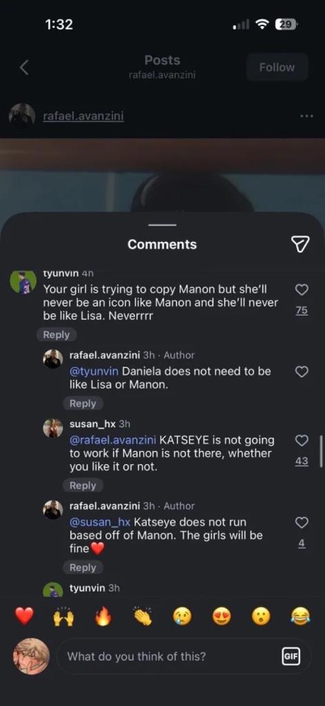 พ่อของดาเนียลาตอบโต้แฟนคลับ ยืนยันลูกสาวไม่จำเป็นต้องเหมือนลิซ่าหรือมานอน และวง KATSEYE ยังเดินหน้าต่อได้แม้ไม่มีมานอน