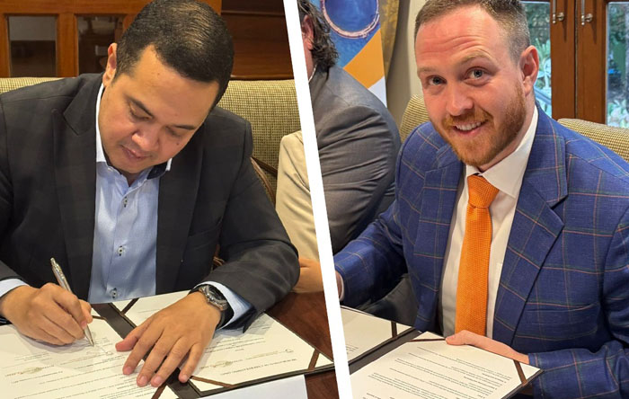 พิธีเซ็นสัญญาซื้อขายกากถั่วเหลืองระหว่างสภาผู้ส่งออกถั่วเหลืองสหรัฐอเมริกา กับตัวแทนผู้ซื้อของเมียนมา