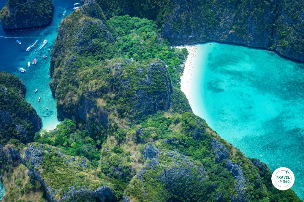 อ่าวมาหยา ภาพถ่ายจากมุมสูง