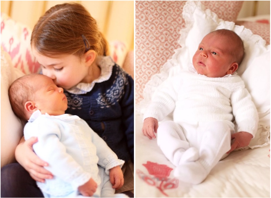 นิตยสารพีเพิลให้บรรยายพระรูปบานซ้ายว่า พระภคินีทรงประคองพระอนุชาแรกเกิดไว้บนพระเพลา และบรรจงจุมพิตอ่อนหวานประทับไว้บนพระนลาฏของปรินซ์หลุยส์ ส่วนสำหรับพระรูปเดี่ยวบานขวา พีเพิลรายงานว่าเป็นภาพพอร์ตเทรตบานแรกสุดของปรินซ์ ณ วัยเพียง 3 วัน        