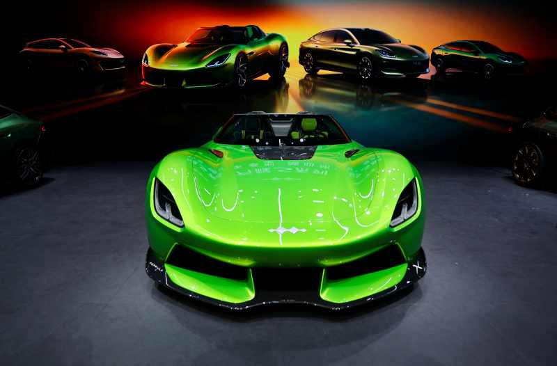 Formula X ของแบรนด์ Fang Cheng Bao ของค่าย BYD ในงานแสดงยานยนต์นานาชาติปักกิ่ง หรือ Auto China ที่กรุงปักกิ่ง ประเทศจีน เมื่อวันที่ 24 เมษายน 2569 – ภาพ : รอยเตอร์