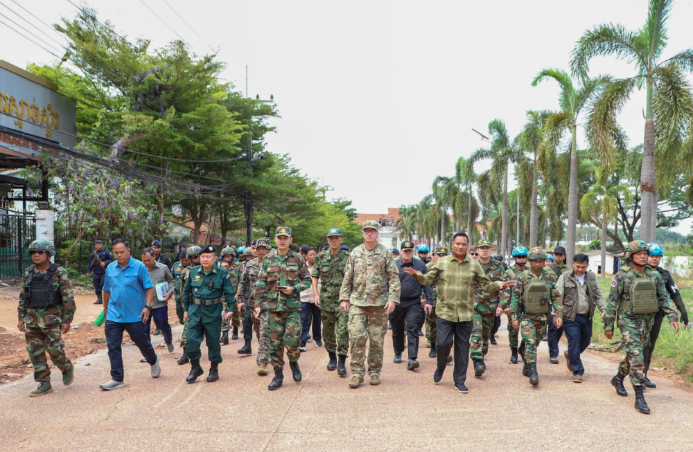 กัมพูชาอ้างทหารไทยเปิดฉากยิง 5 ครั้ง ระหว่างคณะผู้ช่วยทูตทหารต่างชาติลงพื้นที่ด่านโอร์เสม็ด