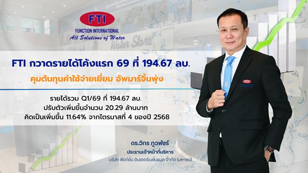FTI กวาดรายได้โค้งแรกที่ 194.67 ลบ.