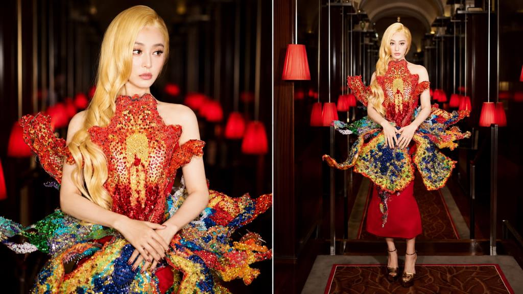 ฟ่านปิงปิงโดดเด่นในชุดกูตูร์สีสันจัดจ้านระหว่างทริปปารีส ทั้งภาพโคลสอัพและลุคเต็มตัว สะท้อนสไตล์แฟชั่นที่เป็นเอกลักษณ์ของนักแสดงสาว