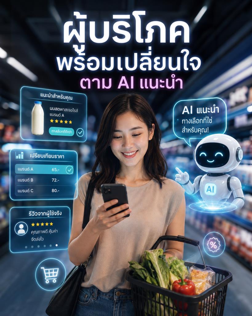CMMU เผยผลวิจัย “AI Switch”  ผู้บริโภคเปลี่ยนใจตาม AI แนะนำพุ่ง 56%