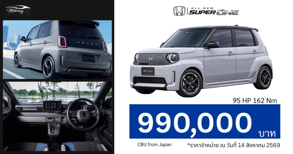 เปิดตัวในไทย! Honda Super-ONE รถไฟฟ้า A-Segment รุ่นใหม่ ราคา 990,000 บาท ชูคอนเซ็ปต์ “สนุกได้สุดในแบบของคุณ”