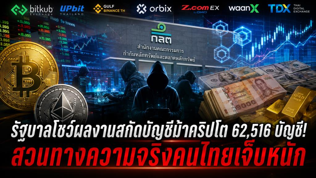รัฐบาลโชว์ผลงานสกัดบัญชีม้าคริปโต 62,516 บัญชี! แต่คำถามคือ...เหลืออีกเท่าไหร่ที่ยังไม่โดนจับ