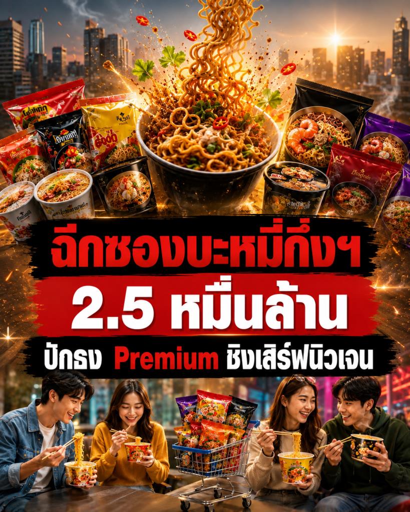 ฉีกซองบะหมี่กึ่งฯ 2.5 หมื่นล้าน  ปักธง Premium ชิงเสิร์ฟนิวเจน