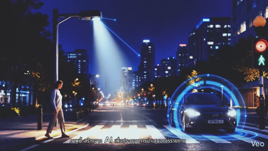 [AI Smart Lighting  AI (ส่องไฟตอนมีคนข้าม แก้ปัญหาคนขับมองไม่เห็นในเวลากลางคืน)]