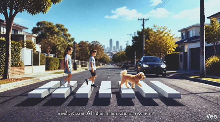 [3D Crosswalk (ลาย 3 มิติ หลอกสายตา บังคับให้รถชะลอโดยธรรมชาติ)]
