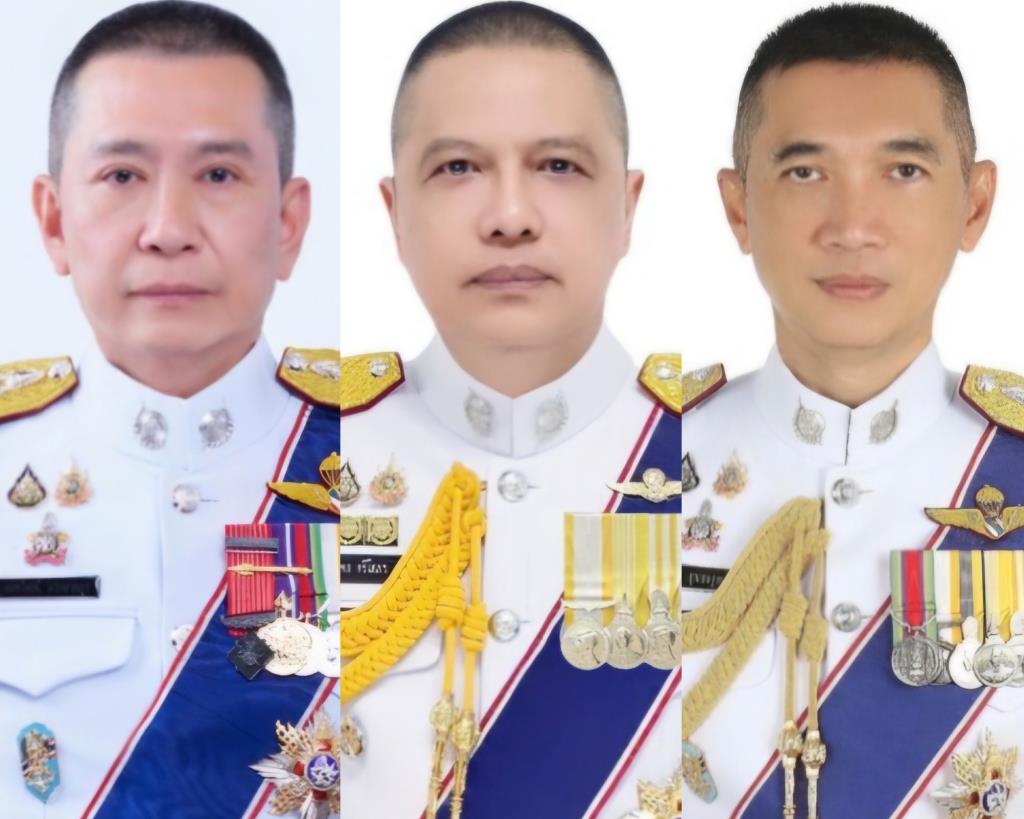 จากซ้าย : พล.ต.ท.ณพวัฒน์ อารยางกูร ผู้ช่วยผบ.ตร. พล.ต.ท.ธนพล ศรีโสภา รองจตช. และ พล.ต.ท.กฤษฎา สุรเชษฐพงษ์ ผู้ช่วยผบ.ตร.