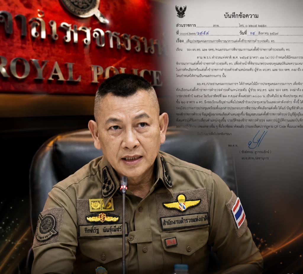 อัพเดตโผนายพลสีกากี หลังผบ.ตร.นัดถกบอร์ดกลั่นกรอง 23 ส.ค.นี้ "รองเต่า" ผงาด ผบช.ภ.3