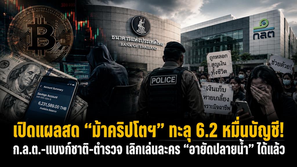 เปิดแผลสด "ม้าคริปโตฯ" ทะลุ 6.2 หมื่นบัญชี! ก.ล.ต.-แบงก์ชาติ-ตำรวจ เลิกเล่นละคร "อายัดปลายน้ำ" ได้แล้ว