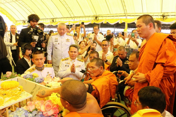 หลวงปู่ศิลา สิริจันโท ร่วมในพิธีไหว้ครูประจำปี พิธีวางศิลาฤกษ์ศาลาอเนกประสงค์ฯ ณ วัดป่าธรรมยานาราม (ที่พักสงฆ์) 