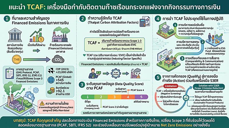 แนะนำ TCAF: เครื่องมือกำกับติดตามก๊าซเรือนกระจกแฝงจากกิจกรรมทางการเงิน / ดร.พิพัฒน์ ยอดพฤติการ