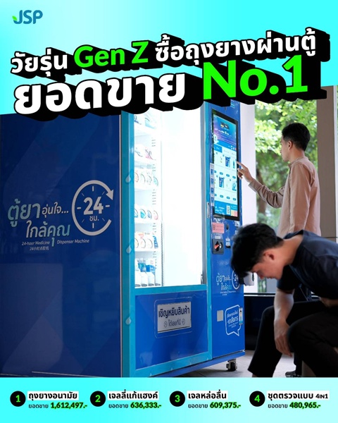 JSP เผยยอดขายสินค้าตู้กดยา พบถุงยางอนามัยเป็นสินค้ายอดฮิต