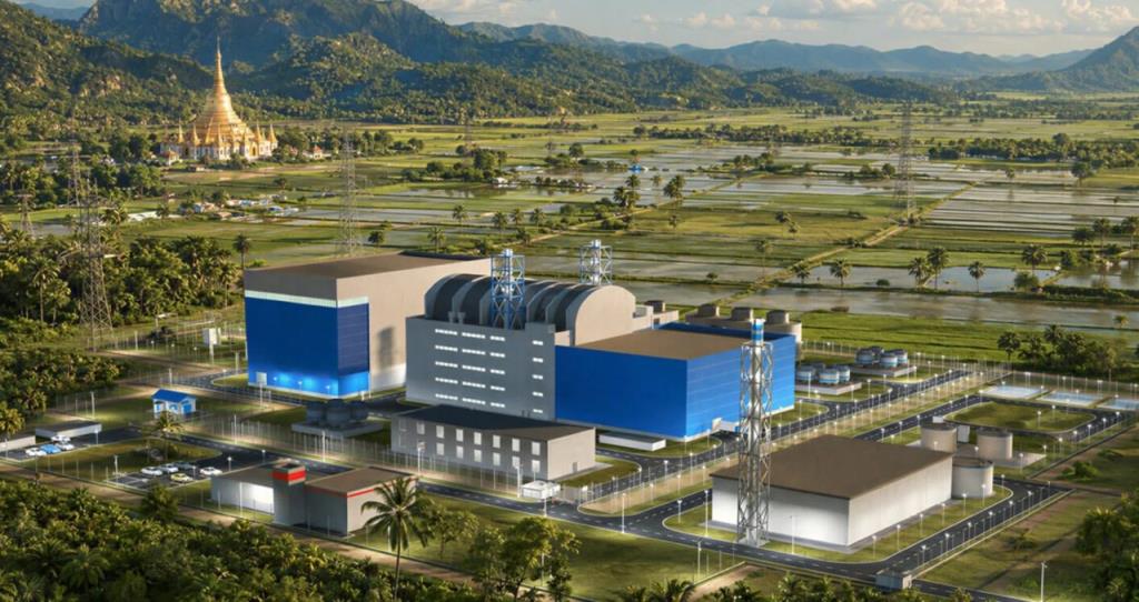 ภาพจำลองโรงไฟฟ้านิวเคลียร์ในพม่าโดยบริษัท Rosatom.