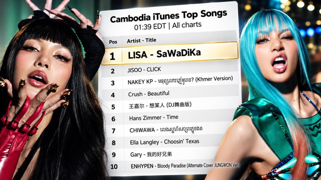 แบนไทยกี่โมง? “SaWaDiKa” ของ LISA พุ่ง No.1 iTunes กัมพูชา แซงเพลงท้องถิ่น ท่ามกลางกระแสแบนสินค้าไทย
