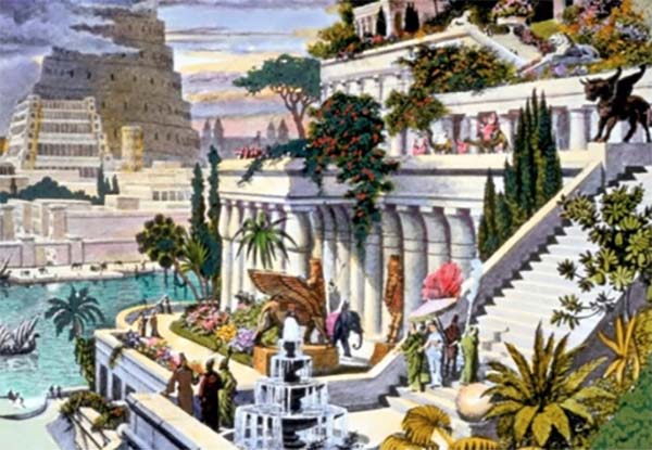 สวนลอยแห่ง Babylon (Hanging Gardens of Babylon) ภาพจาก วิกิพีเดีย