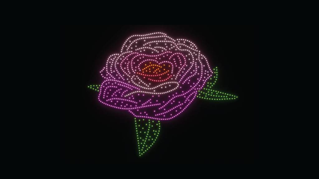 การแสดงโดรนแปรอักษร BLOOM ACROSS THE SKY 