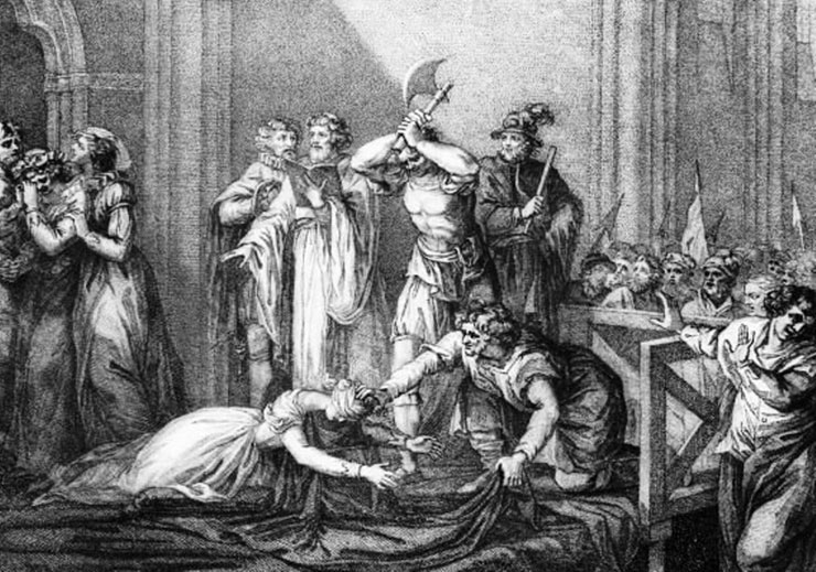 การประหารพระนาง Mary Stuart ในปี 1572 ภาพจาก blog.historicenvironment.scot