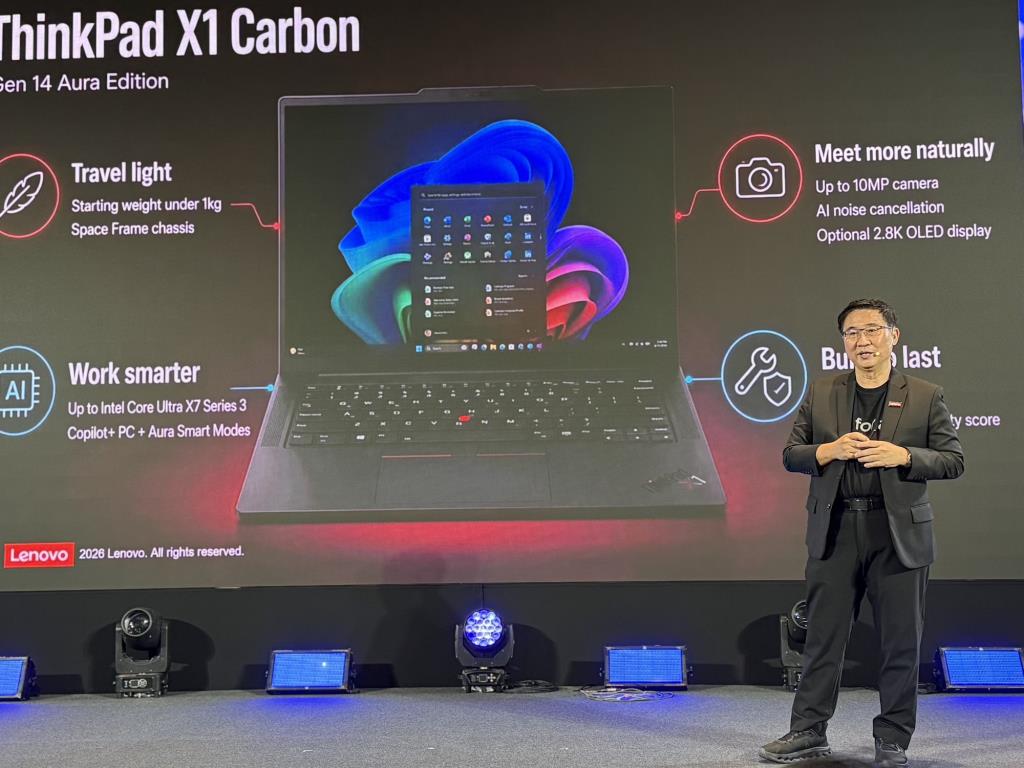 ตัวท็อปสุดของตระกูลแล็ปท็อปคือ ThinkPad X1 Carbon ถูกยกให้เป็น จุดสูงสุดของห่วงโซ่อาหาร รวมความเบา ความทนทาน ประสิทธิภาพสูงสุด และระบบ AI ไว้ในเครื่องเดียว