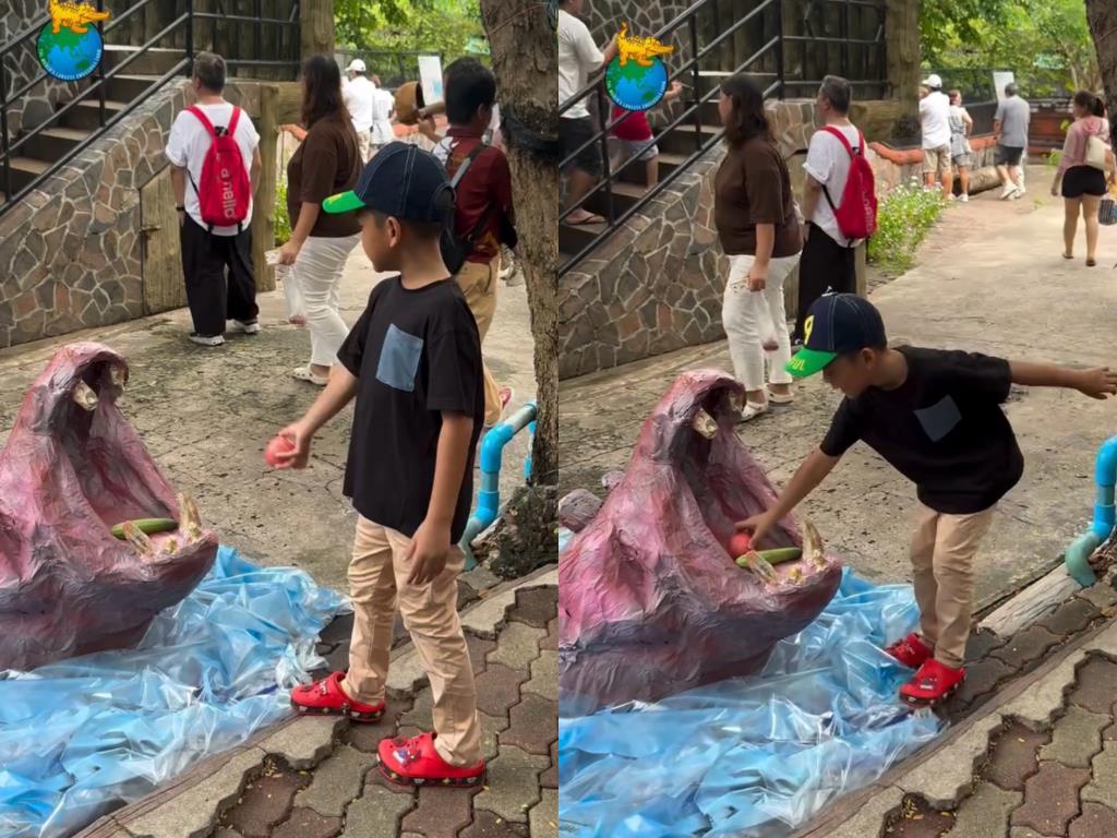ภาพจากในคลิปของฟาร์มจระเข้ฯ สมุทรปราการ