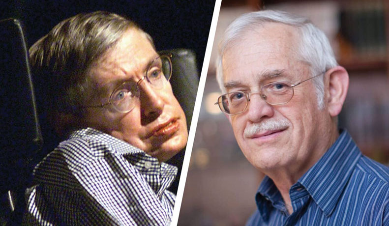 Stephen Hawking (ซ้าย) กับ Jacob Bekenstein (ขวา) ภาพจาก www.linkedin.com