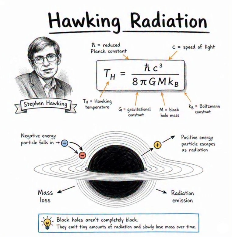 Hawking ได้พบว่า หลุมดำที่แท้จริงแผ่รังสีได้ด้วย มันจึงเป็นหลุม “เทา” ภาพจาก thephysicist_boy