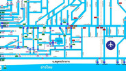 แผนที่แสดงสถานีสูบน้ำสำคัญที่ลงแม่น้ำเจ้าพระยาและอ่าวไทย 