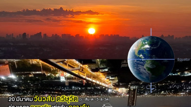 20 มีนาคม 2569 "วันวสันตวิษุวัต" ช่วงเวลากลางวันมีระยะเวลาเท่ากับกลางคืน