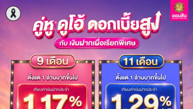 ออมสินจัดมาให้แล้ว ออมเงินแบบไม่เสี่ยง ฝากต่ำแค่หมื่นบาท รับดอกเบี้ยสูงสุด 1.10% ต่อปี