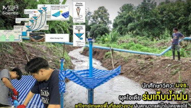 นักศึกษาวิศวะ มจธ. ผุดไอเดีย “ร่มเก็บน้ำฝน” แก้โจทย์เกษตรพื้นที่สูงอ่างขาง ฝนตกมากแต่น้ำไม่เคยพอใช้