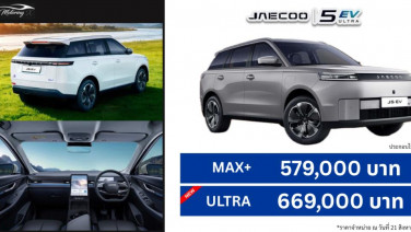 JAECOO 5 EV เคาะราคา เริ่ม 5.79 – 6.69 แสนบาท เสริมทัพตัวท็อป ULTRA แบตใหญ่ 60.93 kWh วิ่งไกลสะใจ 480 กิโลเมตร