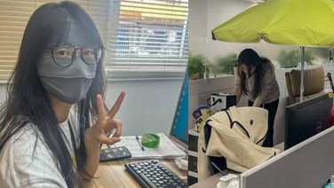 กันไว้ก่อนดีกว่าผิวโทรม! ชาวออฟฟิศจีนงัดสารพัดวิธี กางร่ม-คลุมหน้ามิดชิด สู้ภัย “Office Ageing”