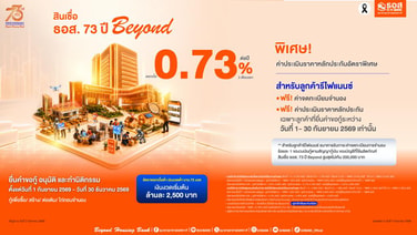 ธอส.จัดโปรสินเชื่อ73 ปี ฉลองครบรอบเดือนเกิด ดบ.ต่ำ 0.73% ต่อปี