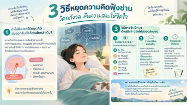 3 วิธีหยุดความคิดฟุ้งซ่านวิตกกังวล คืนความสงบให้จิตใจ