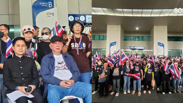 คึกคัก! 'สนธิ-ปานเทพ-นิติธร-พิชิต' ถึงแล้วที่หน้า กกต. จี้ทบทวน "คดี ฮั้ว สว."
