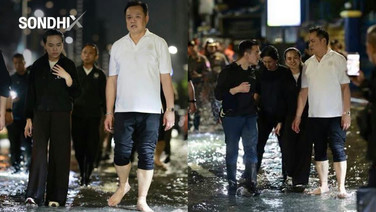 ชาวเน็ตจวกสร้างภาพ อนุทินเดินเท้าเปล่าลุยน้ำท่วม กรมการแพทย์เตือนแล้วระวังเจอโรคฉี่หนู
