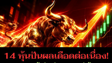 14 หุ้นปันผลเดือดต่อเนื่อง! Yield แรงไม่แผ่ว ราคาพุ่งไฟลุก