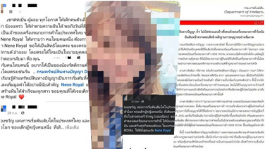 สาวนักธุรกิจเชียงใหม่ยื่นจดเครื่องหมายการค้า “NENE ROYAL” ปิดเฟซฯหนีแล้ว