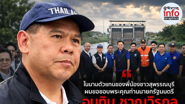 วราวุธ ขอบคุณ อนุทิน บินด่วนดูน้ำท่วมสุพรรณฯ ย้ำ “นายกฯ ไม่เคยทอดทิ้งพวกเรา”