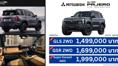 Mitsubishi PAJERO เปิดราคาพิเศษช่วงแนะนำ 1.499–1.999 ล้านบาท ถึงแค่ 31 ธันวาคมนี้