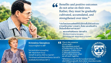 ผู้นำ IMF ชูพระบรมราโชวาท ร.9 ในการประชุมโลกมีนัยสำคัญ / ดร.สุวัฒน์ ทองธนากุล