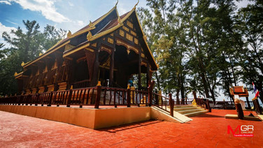 วัดเทสก์ธรรมนาวา (วัดท่าไทร) โบสถ์ไม้สักสุดวิจิตร ริมทะเลพังงา