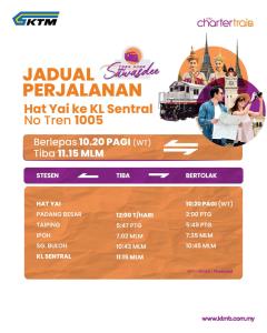 การรถไฟมาเลเซียเผยกำหนดการเดินรถ My Sawasdee กัวลาลัมเปอร์-หาดใหญ่ ตลอดปี 2569