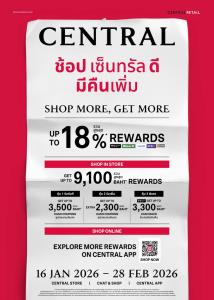เซ็นทรัล-โรบินสันชูแคมเปญปัง วางแผนช้อป-จัด“ช้อปดีมีคืนเพิ่ม”