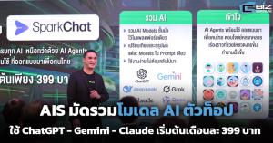AIS มัดรวมโมเดล AI ตัวท็อป ใช้ ChatGPT - Gemini - Claude เริ่มต้นเดือนละ 399 บาท