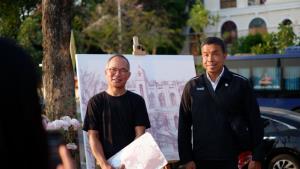 ภาพวาดกลางสวนกุหลาบ ที่ผลิบานในเทศกาล Bangkok Design Week 2026